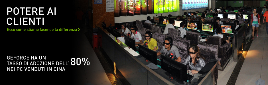 GEFORCE HA UN TASSO DI ADOZIONE DELL'80% NEI PC VENDUTI IN CINA