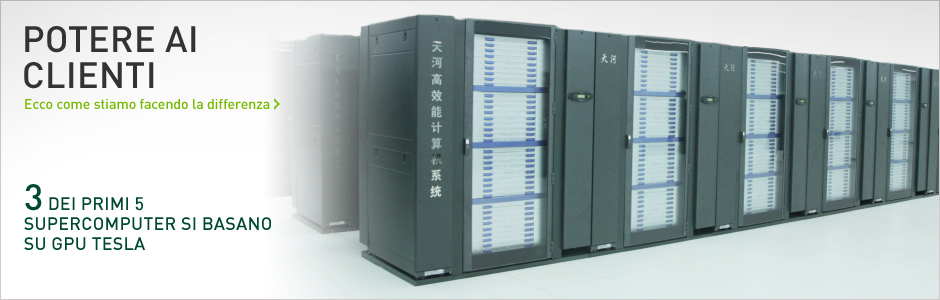 3 DEI PRIMI 5 SUPERCOMPUTER SI BASANO SU GPU TESLA