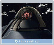 L'attenzione al dettaglio di Zoic, come ad esempio il perfetto abbinamento delle navi spaziali in CG sullo sfondo ai riflessi sull'abitacolo di questo pilota, crea inquadrature credibili anche per serie prettamente fantascientifiche quali Battlestar Galactica. 