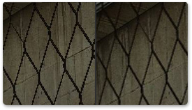 Entrambe le nuove modalità di antialiasing — supercampionamento adattivo delle trasparenze e multicampionamento adattivo delle trasparenze — sono ideali per gli ambienti esterni, scene con vegetazione, griglie e qualsiasi altra situazione nella quale i modelli risultino molto sottili dalla prospettiva selezionata.