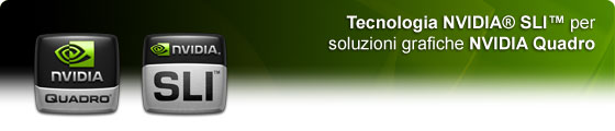 Tecnologia NVIDIA® SLI™ per soluzioni grafiche NVIDIA Quadro.