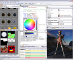 FX Composer 2 è un ambiente di sviluppo integrato per la gestione di shader che permette la creazione di effetti visivi in tempo reale. Questa immagine mostra una scena complessa di diverse parti: animazione, scrittura, ombre ed un’ampia gamma di tabella colori.