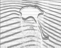 L'immagine di tomografia sismica è stata realizzata usando una tecnologia di imaging geologico. Gli strati geologici possono essere correttamente interpretati e analizzati.