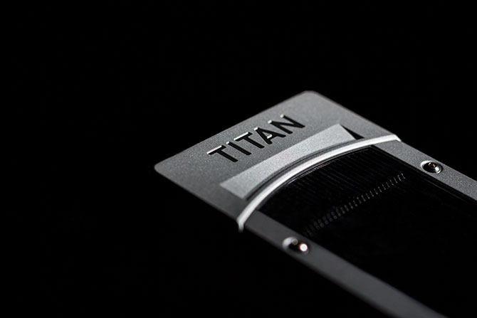 Primo piano della scheda grafica GeForce GTX TITAN Black